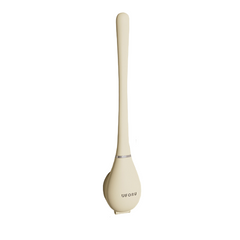 Beige silicone toilet brush and holder set