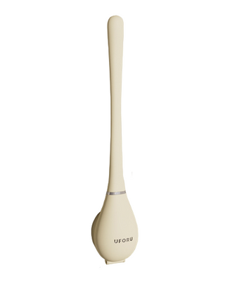 Beige silicone toilet brush and holder set