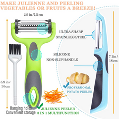 Source dimensions for the vegetable peeler set