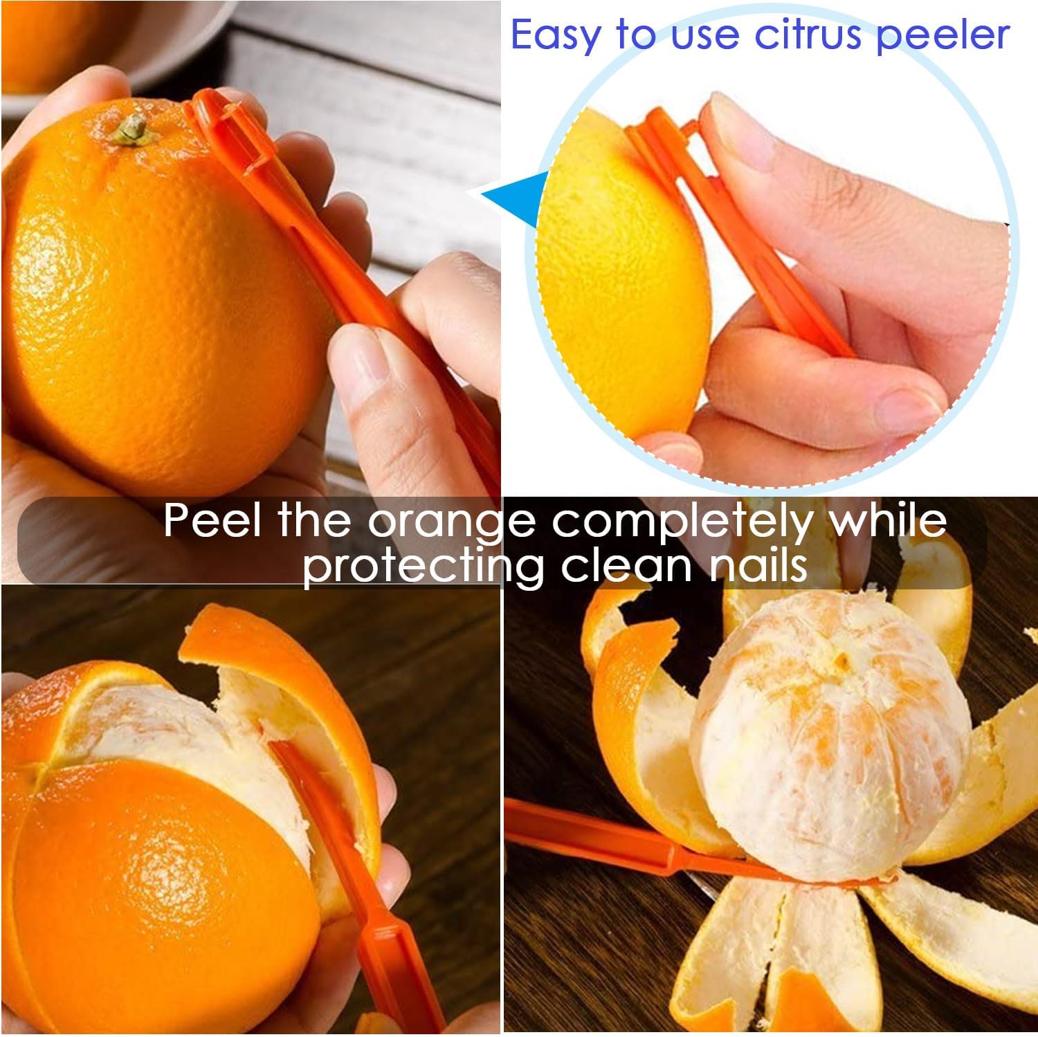 Small citrus peeler in use on an orange