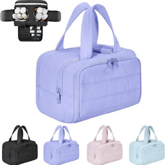 Purple four-compartment travel cosmetic bag