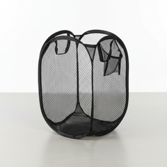 Black B mesh laundry basket
