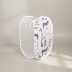 White C mesh laundry basket