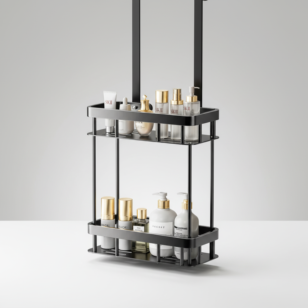 Front view of the Double Tier hanging shower caddy