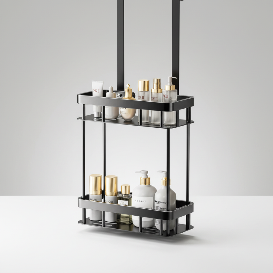 Front view of the Double Tier hanging shower caddy