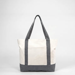 Front view of the Gray canvas tote bag