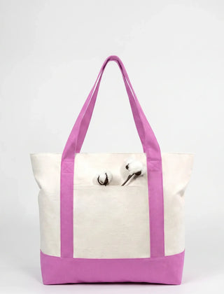 Pink canvas tote bag