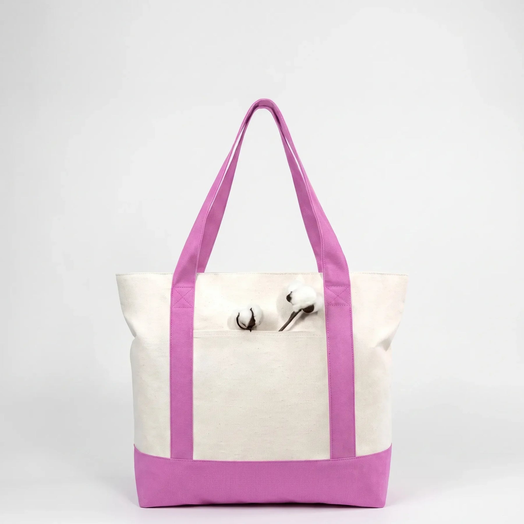 Pink canvas tote bag