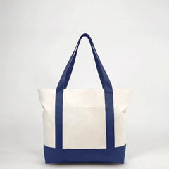 Blue canvas tote bag