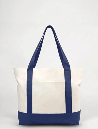Blue canvas tote bag