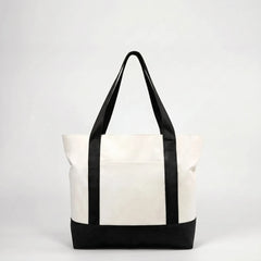Black canvas tote bag
