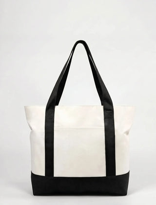 Black canvas tote bag