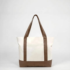 Brown canvas tote bag