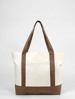 Brown canvas tote bag