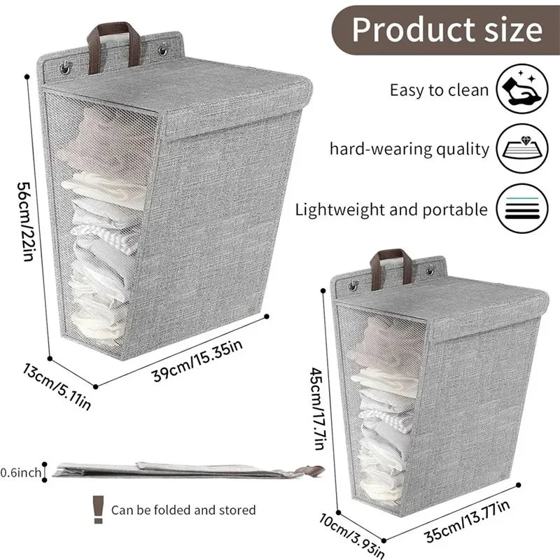 Medium and Large wall-mounted laundry basket dimensions