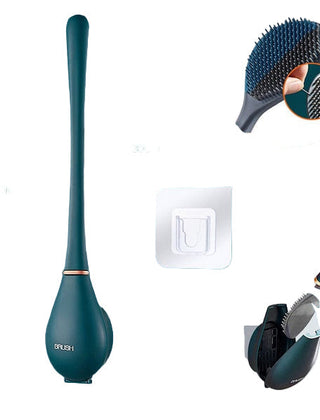 Dark Green toilet brush set with holder and wall mount