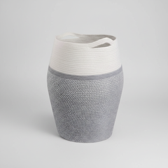 Tall Gray woven storage basket