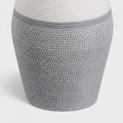 Close view of the woven basket texture