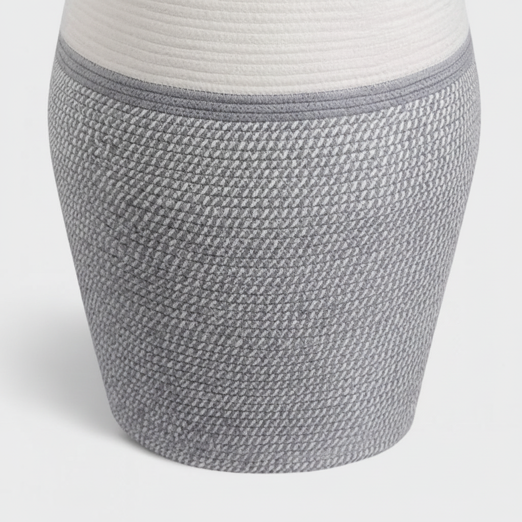 Close view of the woven basket texture