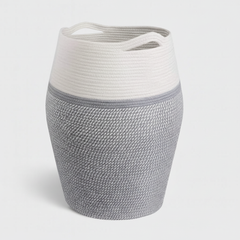 Gray woven storage basket