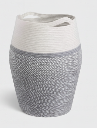 Gray woven storage basket