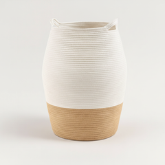 White woven storage basket