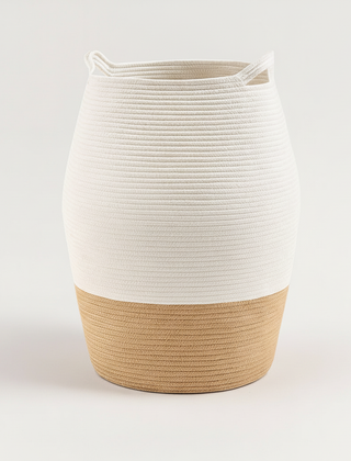White woven storage basket