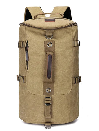 Khaki TrailHaven canvas travel backpack
