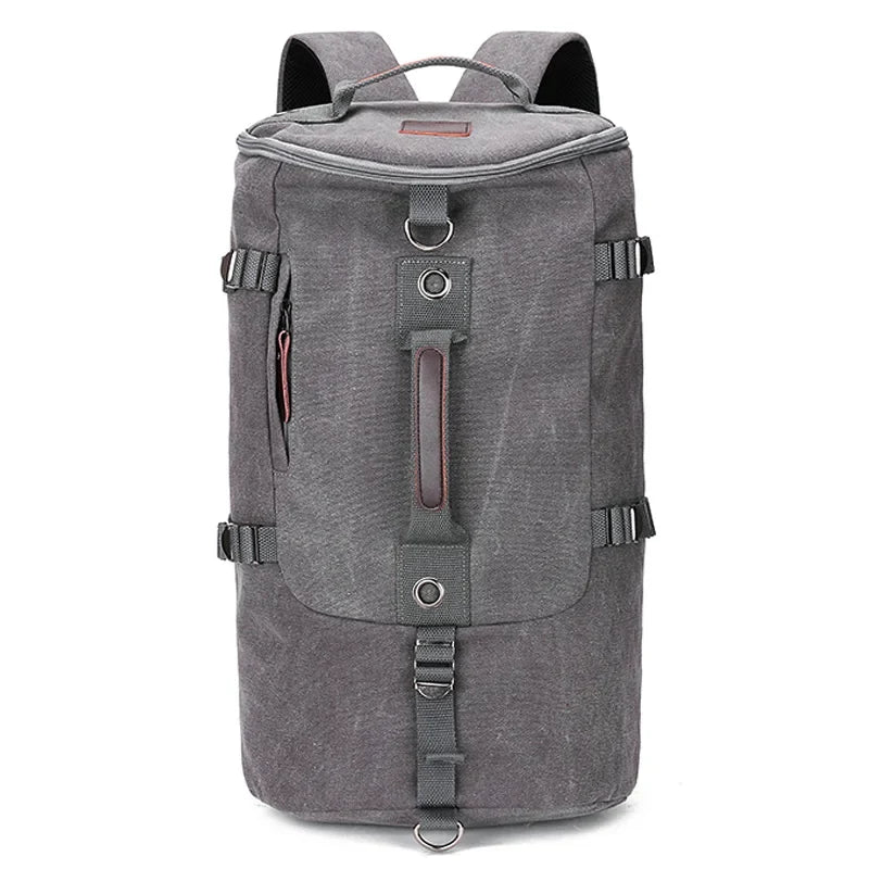 Gray TrailHaven canvas travel backpack
