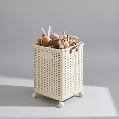Cream Extra Large wheeled laundry basket