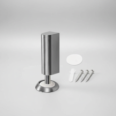 Gray magnetic door stop with source-shown mounting pieces