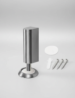 Gray magnetic door stop with source-shown mounting pieces