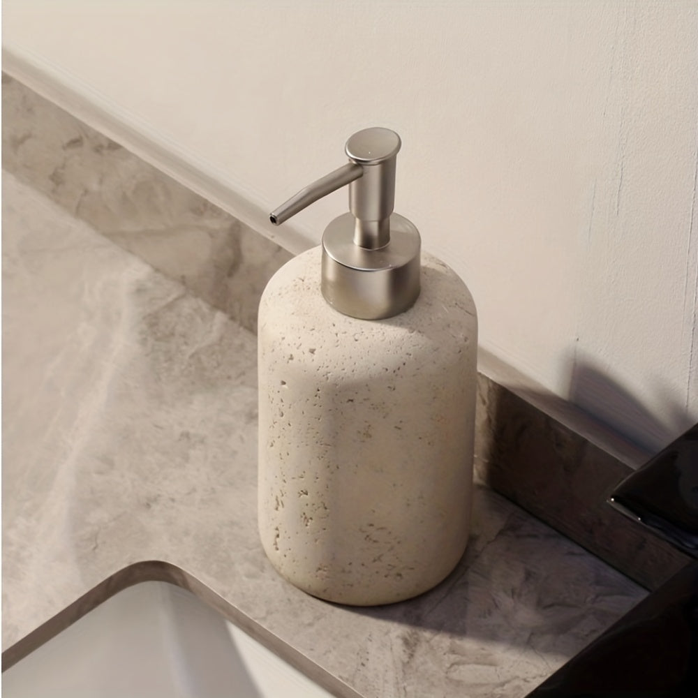 Top view of the manual pump on the soap dispenser