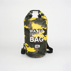 Yellow Camouflage 10-liter roll-top dry bag