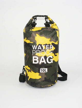 Yellow Camouflage 10-liter roll-top dry bag