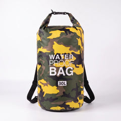 Yellow Camouflage 30-liter roll-top dry bag