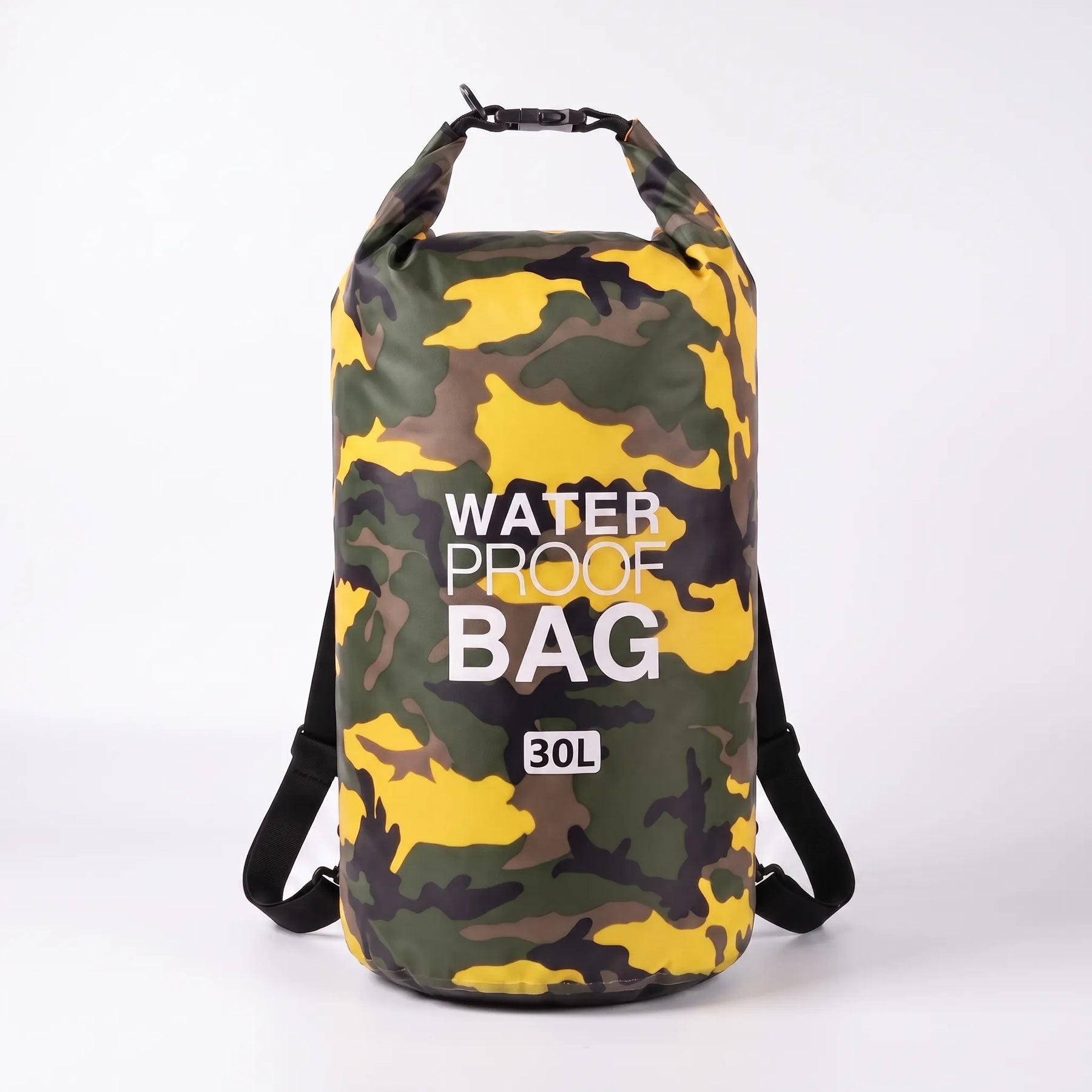 Yellow Camouflage 30-liter roll-top dry bag