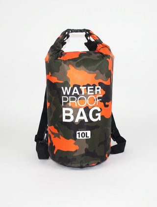 Orange Camouflage 10-liter roll-top dry bag