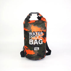 Orange Camouflage 15-liter roll-top dry bag