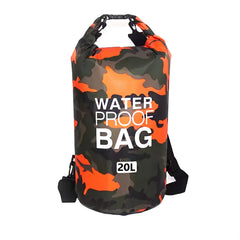 Orange Camouflage 20-liter roll-top dry bag