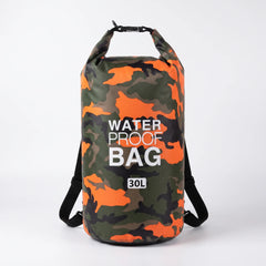 Orange Camouflage 30-liter roll-top dry bag