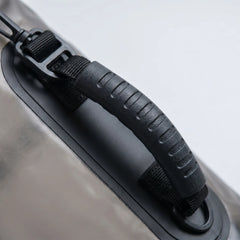 Close view of the carry handle and strap attachment