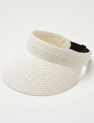 White roll-up woven sun visor