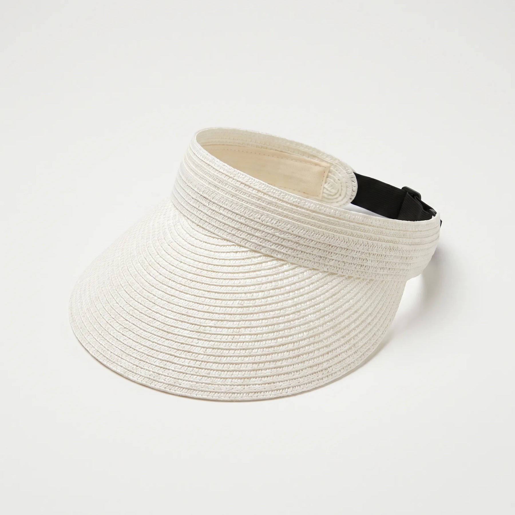 White roll-up woven sun visor