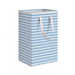 Blue Stripe collapsible laundry hamper