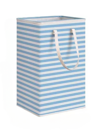 Blue Stripe collapsible laundry hamper