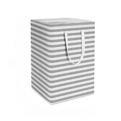 Gray Stripe collapsible laundry hamper