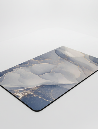 Light Blue marble-pattern bath mat