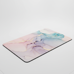 Purple marble-pattern bath mat