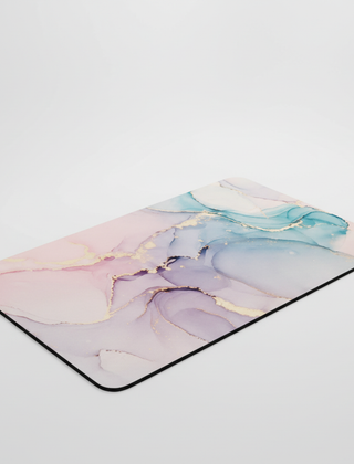 Purple marble-pattern bath mat